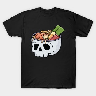 Kawaii Japanese Anime Skull Ramen for Halloween and Ramen Lovers T-Shirt